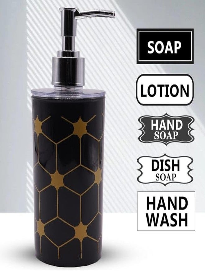 NISHWARE soap Dispenser Bottle Set with Pump for handwash in Bathroom, Kitchen,Sink Comes with Black Plastic Body and Chrome Finish top (Design as per Availability) (Pack of 3) - Image 5